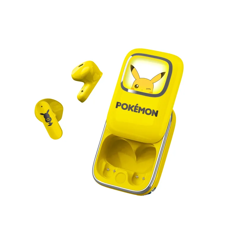 ÉCOUTEURS SANS FIL POKEMON PIKACHU AVEC ÉTUI DE RECHARGE COULISSANT ET LUMIÈRE LED - The Shop Gamer