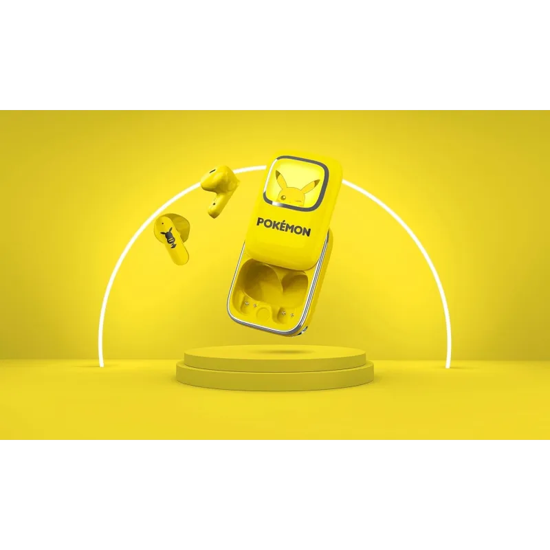 AURICULARES SEM FIOS POKEMON PIKACHU COM ESTOJO DE CARREGAMENTO DESLIZANTE E LUZ LED - The Shop Gamer