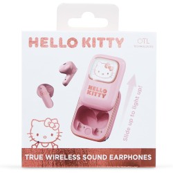 AURICULARES INALÁMBRICOS HELLO KITTY CON ESTUCHE DE CARGA DESLIZANTE Y LUZ LED