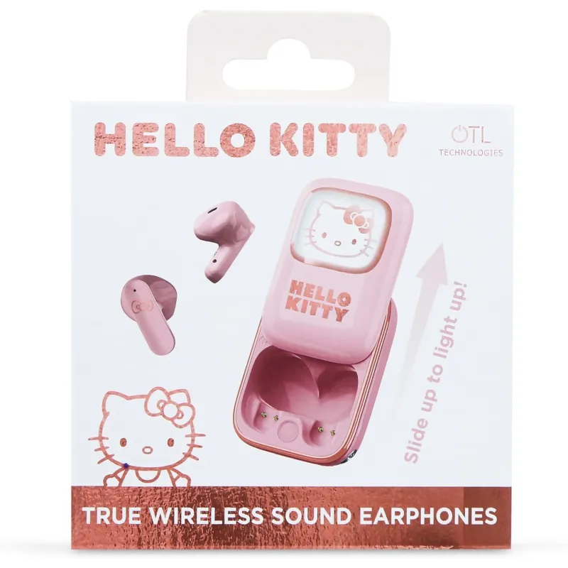 KABELLOSE HELLO KITTY OHRHÖRER MIT SCHIEBE-LADEETUI UND LED-LICHT - The Shop Gamer
