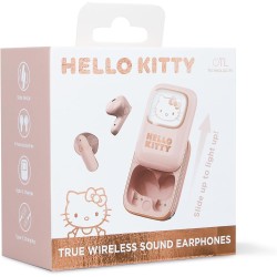 AURICULARES INALÁMBRICOS HELLO KITTY CON ESTUCHE DE CARGA DESLIZANTE Y LUZ LED