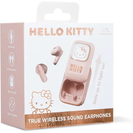 DRAADLOZE HELLO KITTY-OORDOPJES MET SCHUIFBARE OPLAADCASE EN LEDVERLICHTING - The Shop Gamer
