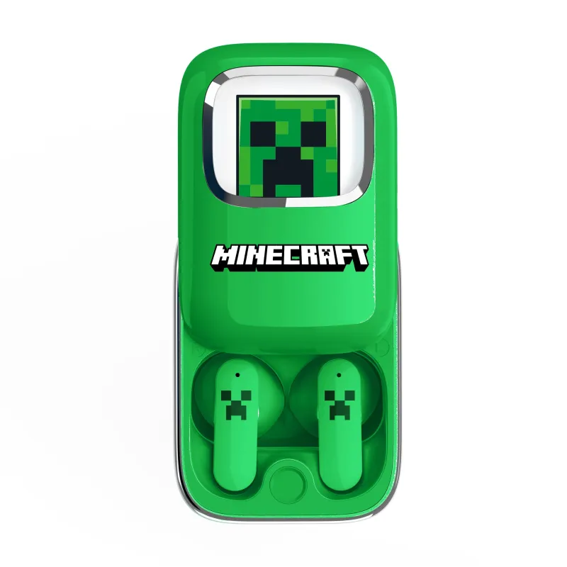 CUFFIE WIRELESS MINECRAFT CON CUSTODIA DI RICARICA SCORREVOLE E LUCE LED - The Shop Gamer