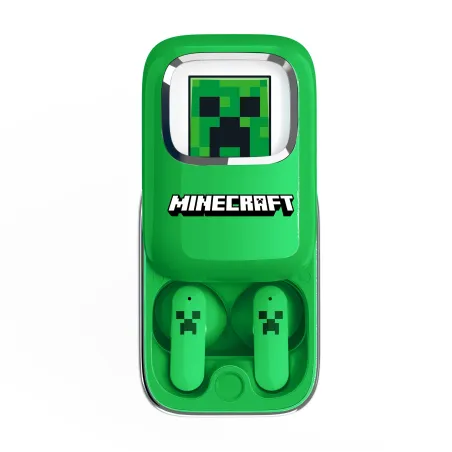 DRAADLOZE MINECRAFT-OORDOPJES MET OPLAADETUI MET SCHUIFMECHANISME EN LEDVERLICHTING - The Shop Gamer