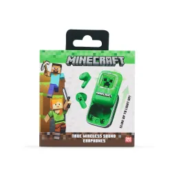 ÉCOUTEURS SANS FIL MINECRAFT AVEC BOÎTIER DE CHARGE COULISSANT ET LUMIÈRE LED - The Shop Gamer
