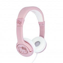 AURICULARES INFANTILES CON CABLE HELLO KITTY LIMITADOS EN VOLUMEN COLOR ROSA Y DORADO