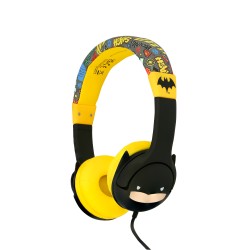 AURICULARES INFANTILES CON CABLE BATMAN LIMITADOS EN VOLUMEN MARCA OTL LICENCIA OFICIAL DC COMICS