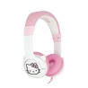 AURICULARES INFANTILES CON CABLE HELLO KITTY COLOR BLANCO Y ROSA LIMITADOS EN VOLUMEN MARCA OTL LICENCIA OFICIAL HELLO KITTY