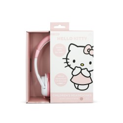 AURICULARES INFANTILES CON CABLE HELLO KITTY COLOR BLANCO Y ROSA LIMITADOS EN VOLUMEN MARCA OTL LICENCIA OFICIAL HELLO KITTY