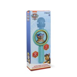 MICRÓFONO KARAOKE CON ALTAVOZ INALÁMBRICO PATRULLA CANINA CHASE PAW PATROL CON LUZ LED POPSING