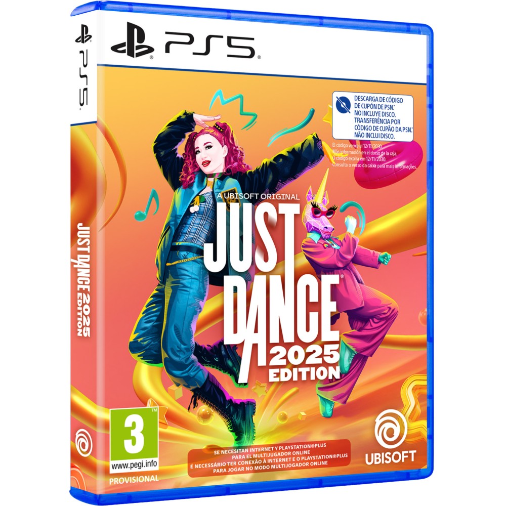 JUST DANCE 2025 CAJA CÓDIGO DESCARGA DIGITAL JUEGO COMPLETO ELIGE VERSIÓN ESPAÑOLA PLAYSTATION PS5 NINTENDO SWITCH