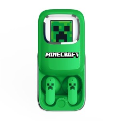 AURICULARES INALÁMBRICOS MINECRAFT CON ESTUCHE DE CARGA DESLIZANTE Y LUZ LED