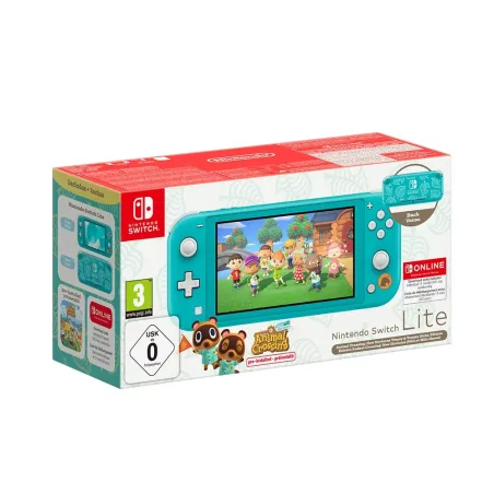 NINTENDO SWITCH LITE ESCOLHA ENTRE ED. ESP. + JOGO COMPLETO ANIMAL CROSSING NEW HORIZONS CORAL OU TURQUESA OU DOURADA HYRULE - T