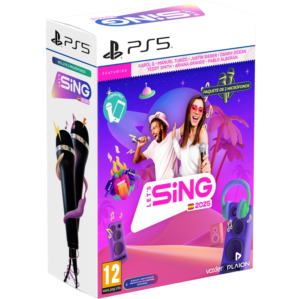 LET´S SING 2025 PS5 JUEGO FÍSICO + 2 MICRÓFONOS ELIGE VERSIÓN ESPAÑOLA PLAYSTATION PS5 PS4 NINTENDO SWITCH JUEGO FÍSICO