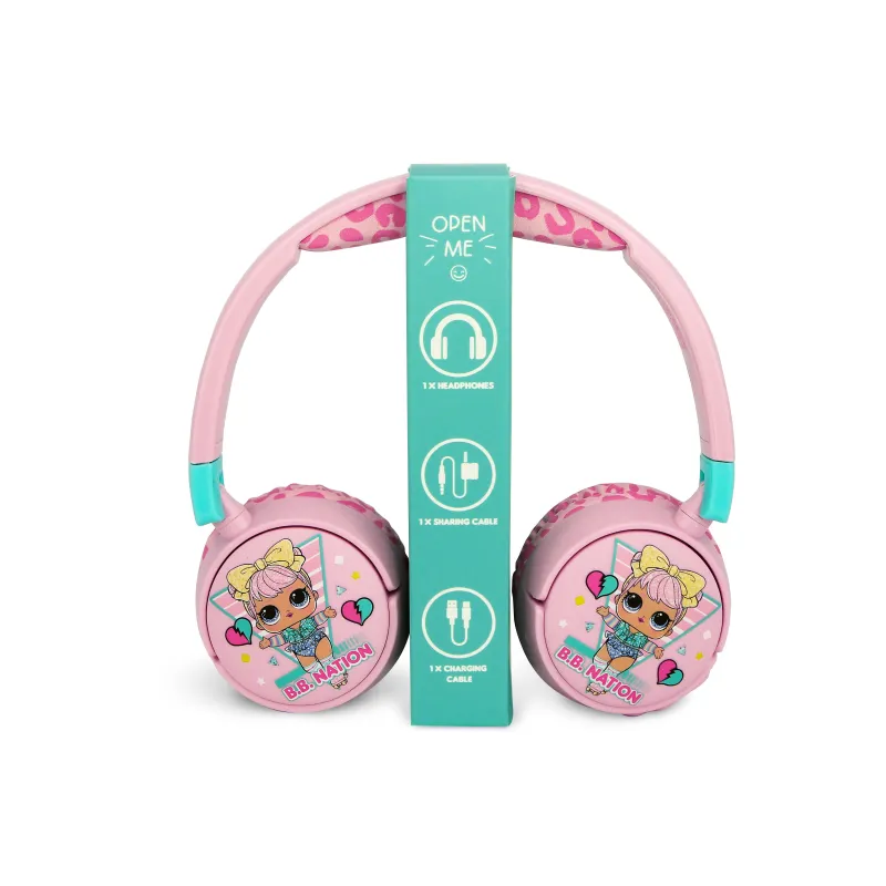 LOL SURPRISE WIRELESS CHILDREN'S HEADPHONES WITH PARENTAL VOLUME CONTROL AND AUDIO-SHARING CABLE - The Shop Gamer