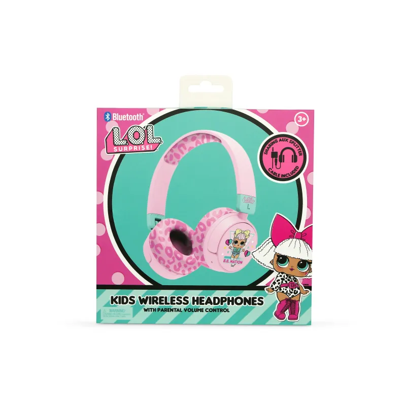 LOL SURPRISE WIRELESS CHILDREN'S HEADPHONES WITH PARENTAL VOLUME CONTROL AND AUDIO-SHARING CABLE - The Shop Gamer