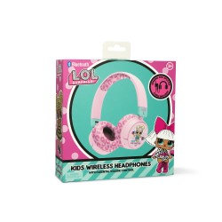 AURICULARES INFANTILES SIN CABLE LOL SURPRISE CON CONTROL PARENTAL DE VOLUMEN Y CABLE PARA COMPARTIR AUDIO