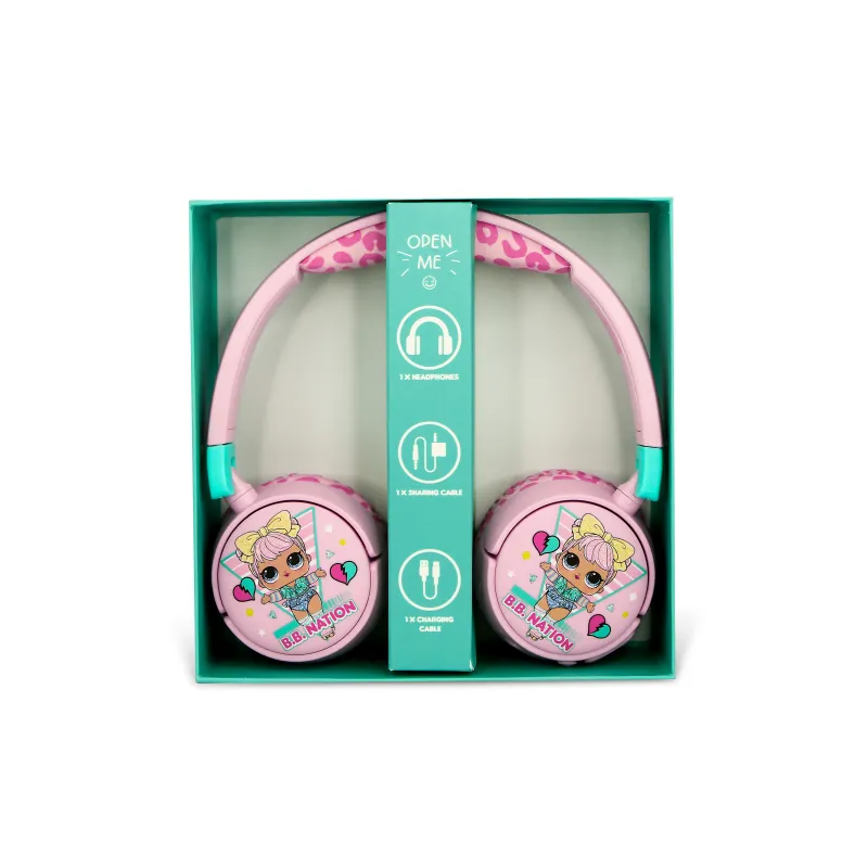 LOL SURPRISE WIRELESS CHILDREN'S HEADPHONES WITH PARENTAL VOLUME CONTROL AND AUDIO-SHARING CABLE - The Shop Gamer