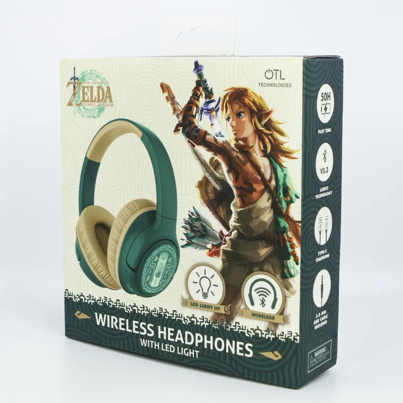 OPVOUWBARE DRAADLOZE HOOFDTELEFOON THE LEGEND OF ZELDA TEARS OF THE KINGDOM MET LEDVERLICHTING - The Shop Gamer