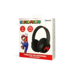 AURICULARES INALÁMBRICOS PLEGABLES SUPER MARIO CON LUZ LED