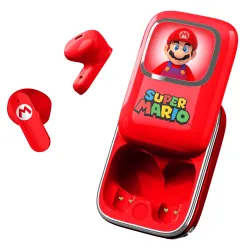 SUPER MARIO WIRELESS HEADPHONES WITH SLIDING CHARGING CASE AND LED LIGHT - The Shop Gamer