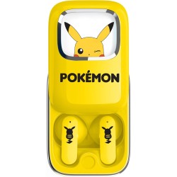 AURICULARES INALÁMBRICOS POKEMON PIKACHU CON ESTUCHE DE CARGA DESLIZANTE Y LUZ LED