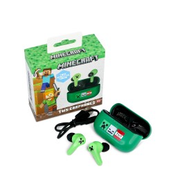 AURICULARES INALÁMBRICOS MINECRAFT TWS EARPODS COLOR VERDE