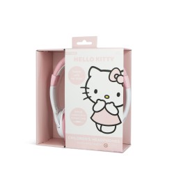 AURICULARES INFANTILES CON CABLE HELLO KITTY COLOR BLANCO Y ROSA LIMITADOS EN VOLUMEN MARCA OTL LICENCIA OFICIAL HELLO KITTY