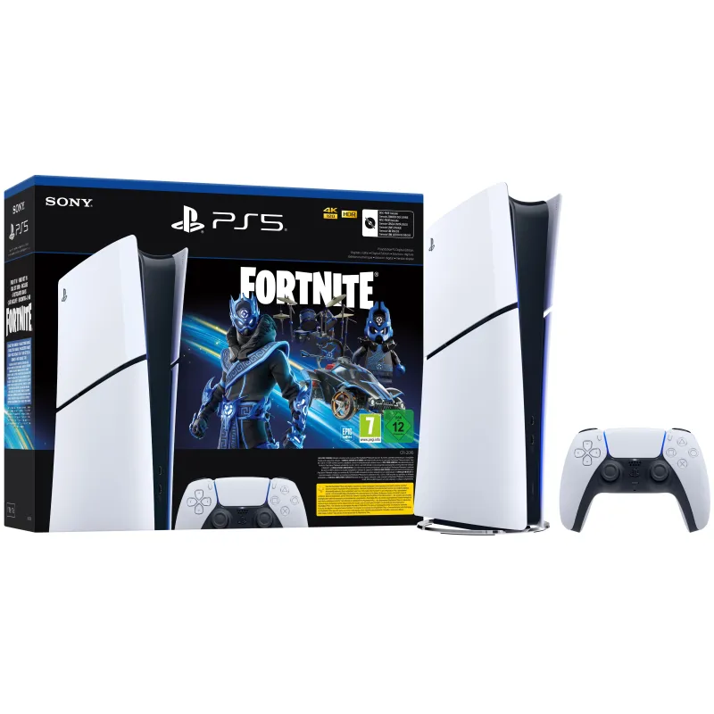 CONSOLE PLAYSTATION 5 SLIM DIGITAL PACK FORTNITE COBALT STAR CON VOUCHER FORTNITE E 1.000 V-BUCKS, VERSIONE SPAGNOLA, GARANZIA -