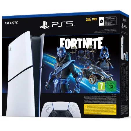 CONSOLE PLAYSTATION 5 SLIM DIGITAL PACK FORTNITE COBALT STAR ET VOUCHER FORTNITE, 1 000 V-BUCKS, VERSION ESPAGNOLE, GARANTIE - T