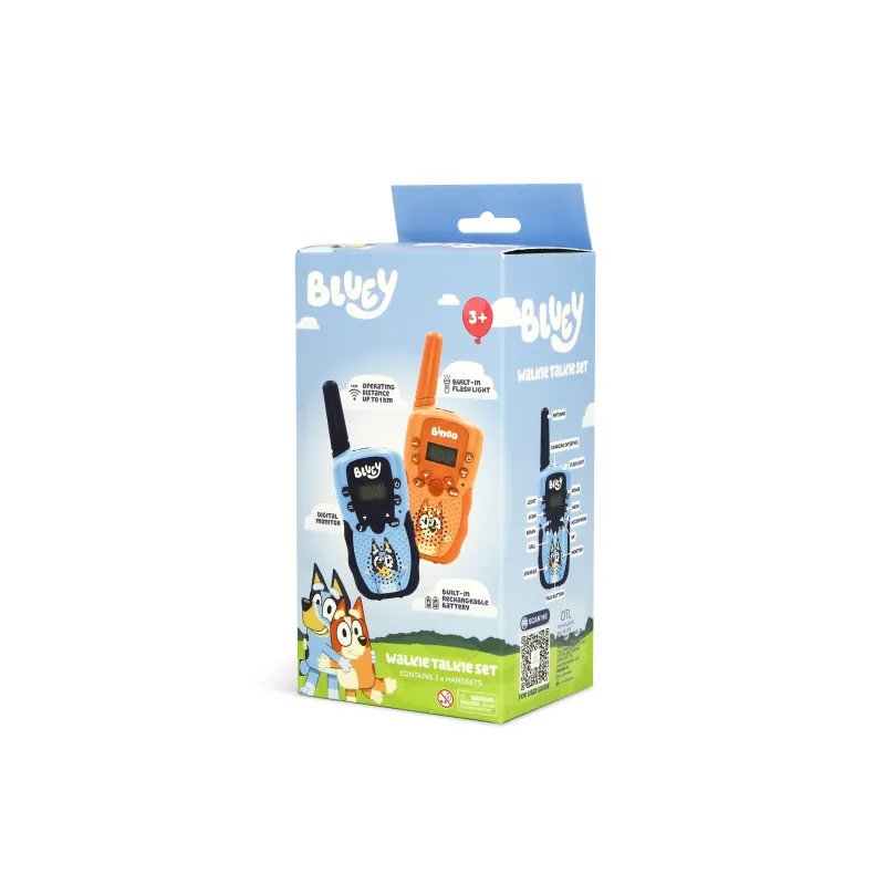 WALKIE TALKIES VOOR KINDEREN BLUEY MET OPLAADBARE BATTERIJ, ZAKLAMP EN 1 KM BEREIK - The Shop Gamer