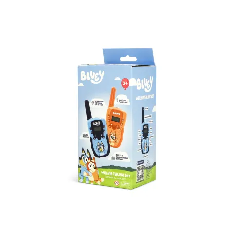 WALKIE TALKIES INFANTIS BLUEY COM BATERIA RECARREGÁVEL, LANTERNA E 1 KM DE ALCANCE - The Shop Gamer