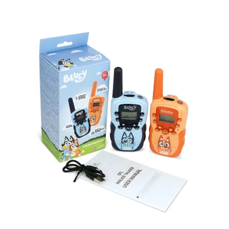 WALKIE TALKIES POUR ENFANTS BLUEY AVEC BATTERIE RECHARGEABLE, LAMPE TORCHE ET PORTÉE DE 1 KM - The Shop Gamer