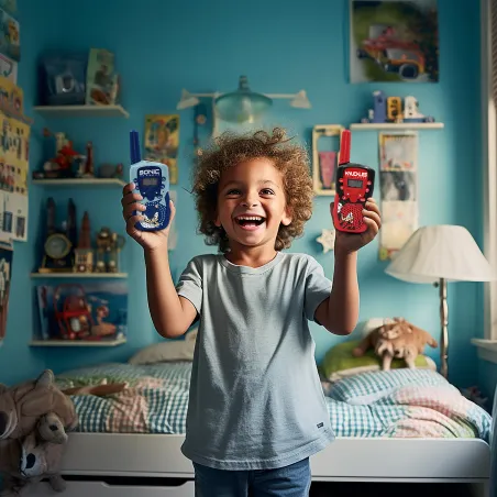 KINDER-WALKIE TALKIES SONIC THE HEDGEHOG MET OPLAADBARE BATTERIJ, ZAKLAMP EN BEREIK TOT 1 KM - The Shop Gamer