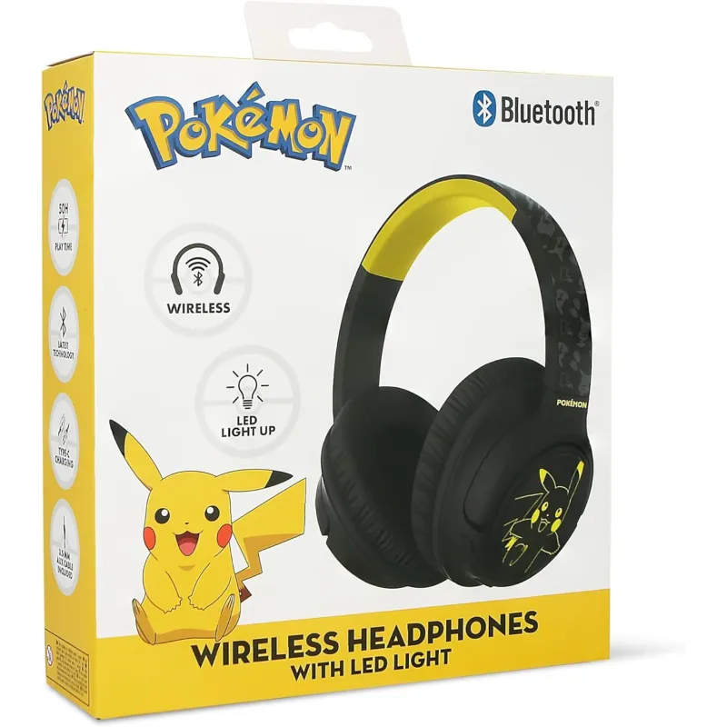 CASQUE SANS FIL PLIABLE POKEMON PIKACHU AVEC ÉCLAIRAGE LED - The Shop Gamer