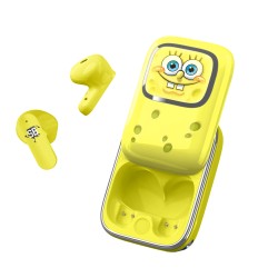 AURICULARES INALÁMBRICOS BOB ESPONJA CON ESTUCHE DE CARGA DESLIZANTE Y LUZ LED SPONGEBOB