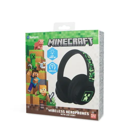 AUSCULTADORES SEM FIOS MINECRAFT DOBRÁVEIS COM LUZ LED - The Shop Gamer