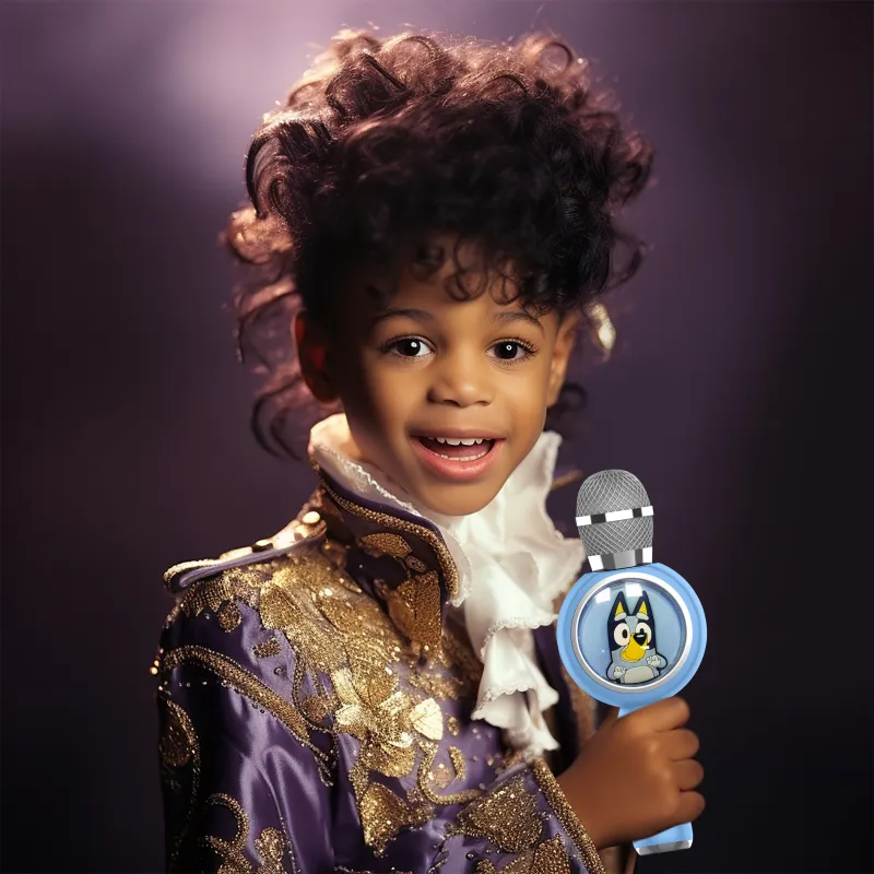 BLUEY POPSING KARAOKEMICROFOON MET DRAADLOZE LUIDSPREKER EN LEDLICHT - The Shop Gamer