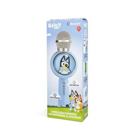 BLUEY POPSING KARAOKEMICROFOON MET DRAADLOZE LUIDSPREKER EN LEDLICHT - The Shop Gamer
