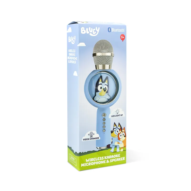 BLUEY POPSING KARAOKEMICROFOON MET DRAADLOZE LUIDSPREKER EN LEDLICHT - The Shop Gamer