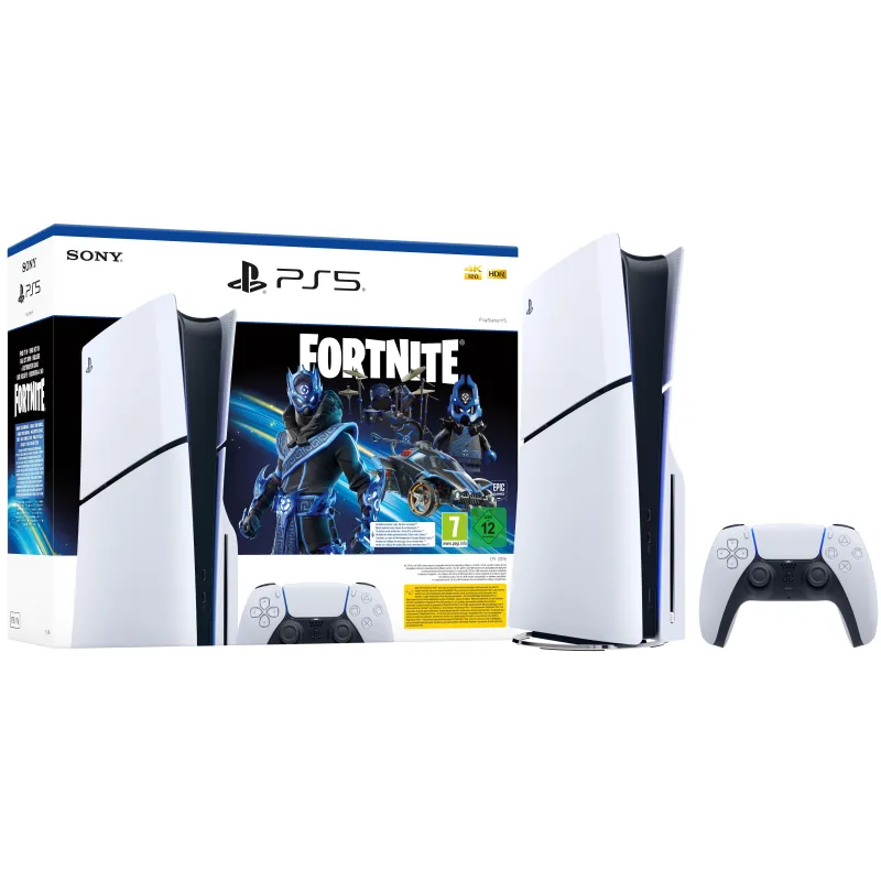 PLAYSTATION 5 SLIM MIT FORTNITE COBALT STAR PAKET UND 1.000 V-BUCKS, MIT ODER OHNE LAUFWERK, SPANISCHE VERSION - The Shop Gamer