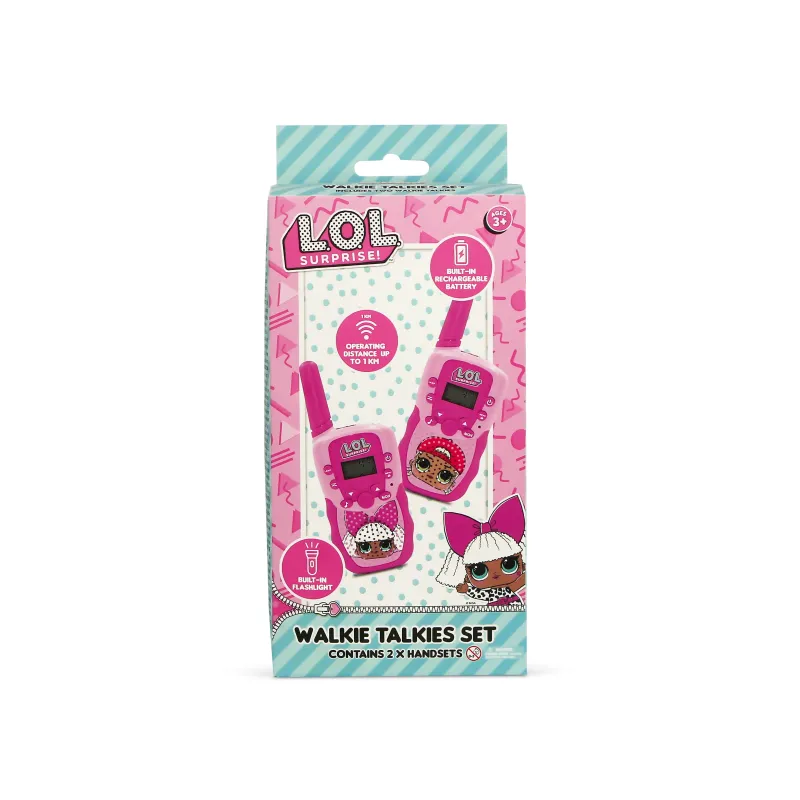 WALKIE TALKIES POUR ENFANTS LOL SURPRISE AVEC BATTERIE RECHARGEABLE, LAMPE TORCHE ET PORTÉE DE COMMUNICATION D’UN KM - The Shop 
