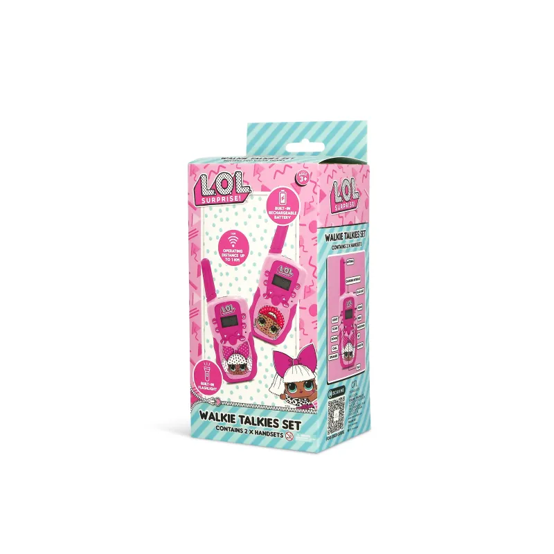 WALKIE TALKIES POUR ENFANTS LOL SURPRISE AVEC BATTERIE RECHARGEABLE, LAMPE TORCHE ET PORTÉE DE COMMUNICATION D’UN KM - The Shop 
