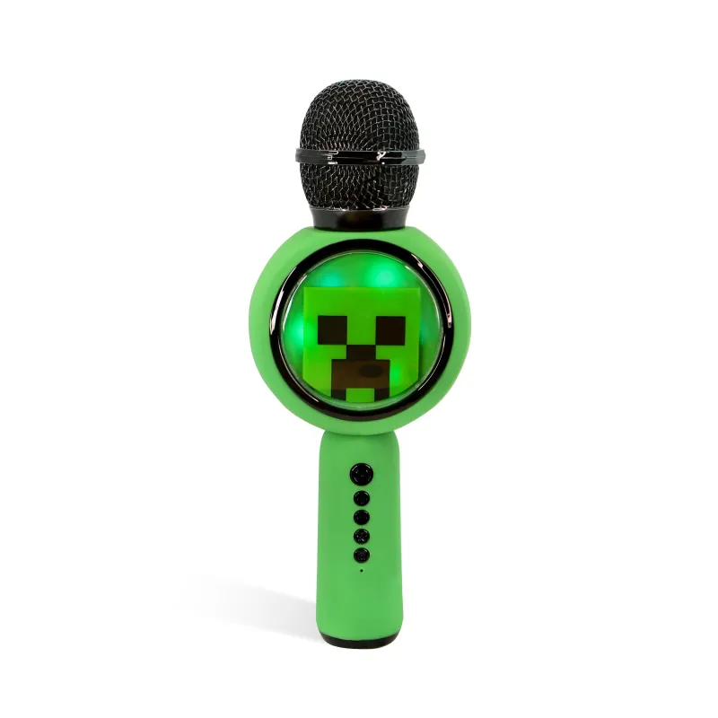 MICRO KARAOKÉ AVEC ENCEINTE SANS FIL MINECRAFT, LUMIÈRE LED, POPSING VERT CREEPER - The Shop Gamer