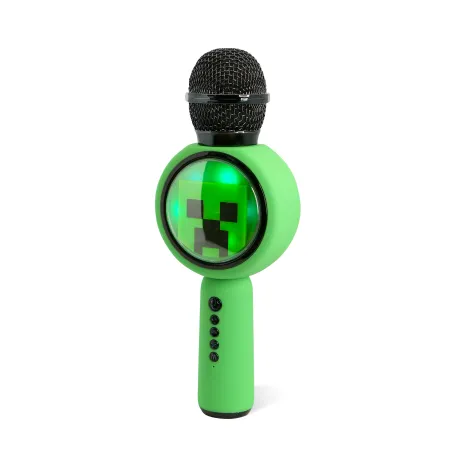 MICRO KARAOKÉ AVEC ENCEINTE SANS FIL MINECRAFT, LUMIÈRE LED, POPSING VERT CREEPER - The Shop Gamer