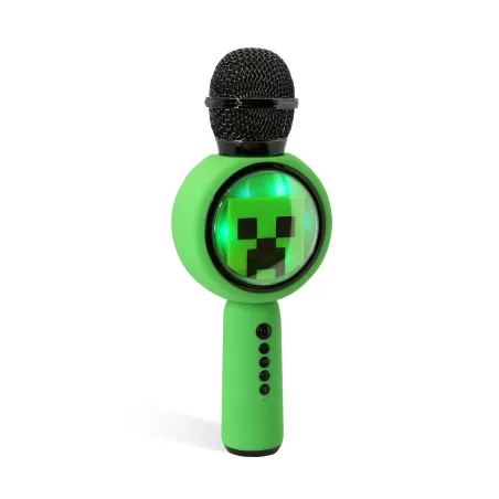 MICRO KARAOKÉ AVEC ENCEINTE SANS FIL MINECRAFT, LUMIÈRE LED, POPSING VERT CREEPER - The Shop Gamer