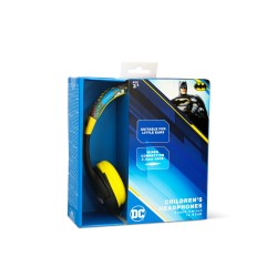 AURICULARES INFANTILES CON CABLE BATMAN LIMITADOS EN VOLUMEN MARCA OTL LICENCIA OFICIAL DC COMICS