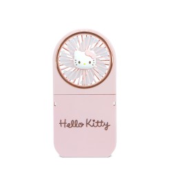 MINI VENTILADOR PORTÁTIL PLEGABLE HELLO KITTY CON BATERÍA RECARGABLE COLOR ROSA Y ORO