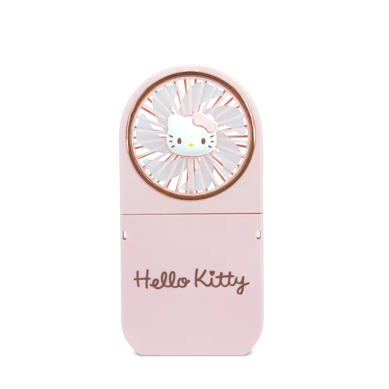 MINI VENTILATEUR PORTABLE PLIABLE HELLO KITTY, BATTERIE RECHARGEABLE, ROSE ET DORÉ - The Shop Gamer