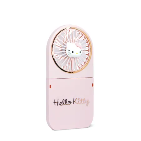 MINI VENTILATORE PORTATILE PIEGHEVOLE HELLO KITTY CON BATTERIA RICARICABILE, ROSA E ORO - The Shop Gamer